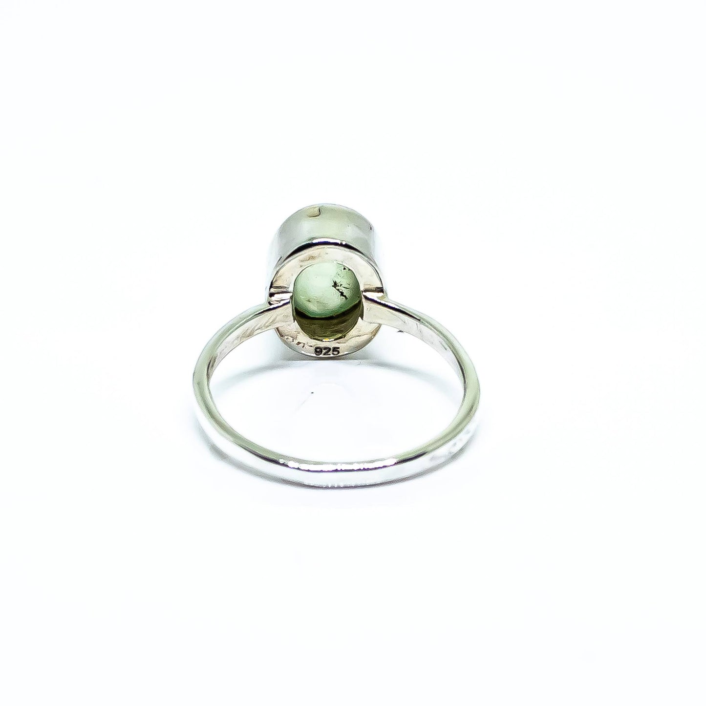 Prehnite Gemstone Sterling Silver Ring: 7