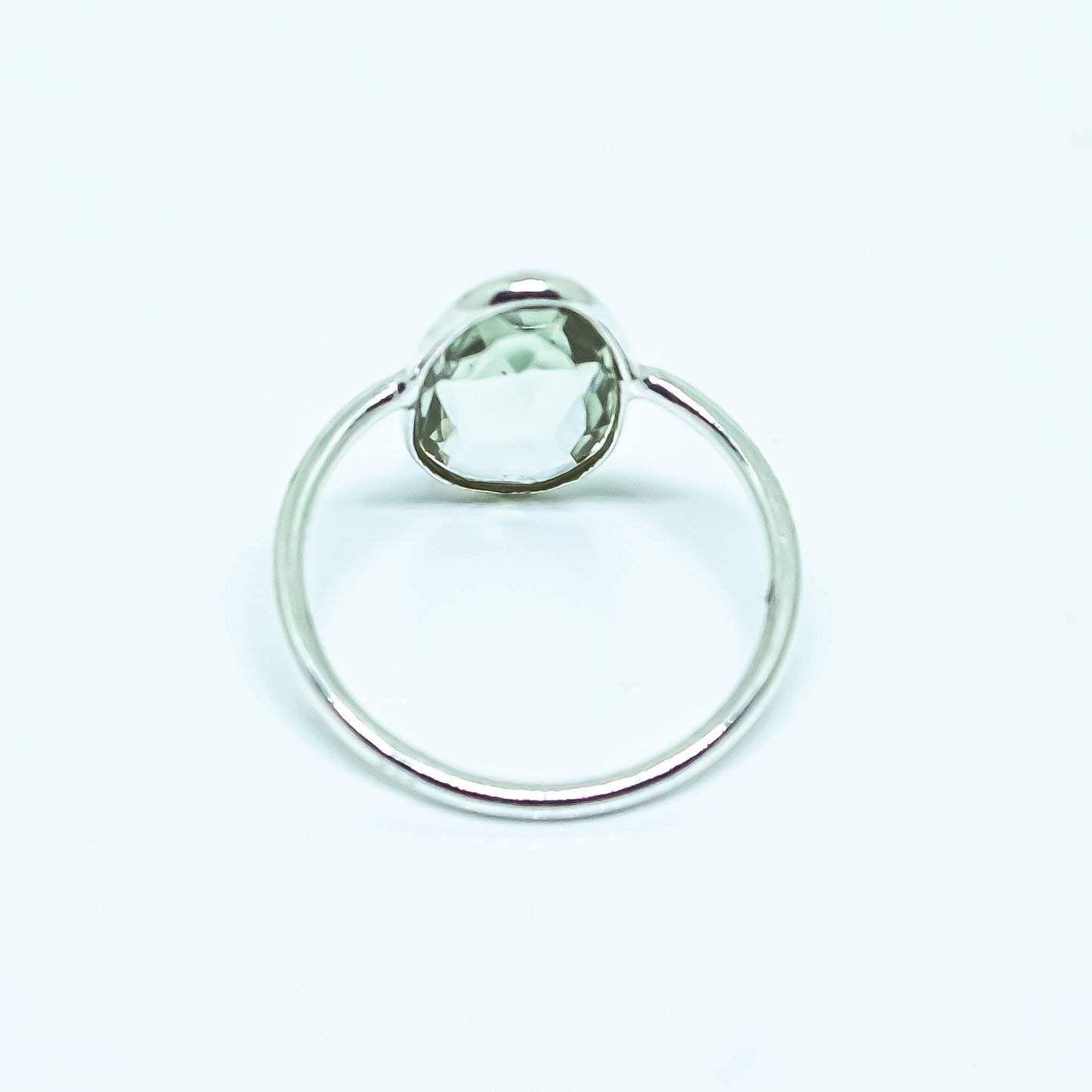 Green Amethyst Abstract Ring Sterling Silver Faceted : 8