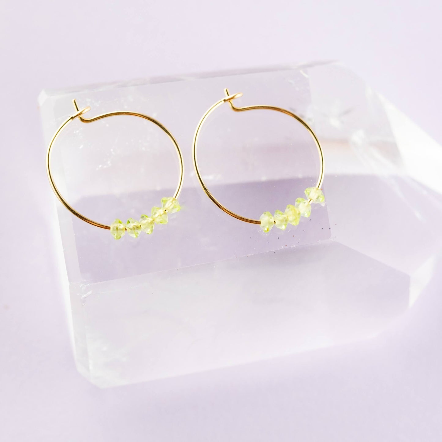 Peridot Gold Hoop Earrings for You Got This
