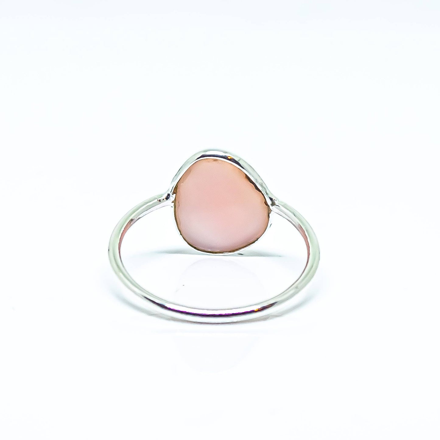 Pink Opal Ring Sterling Silver Faceted: 7