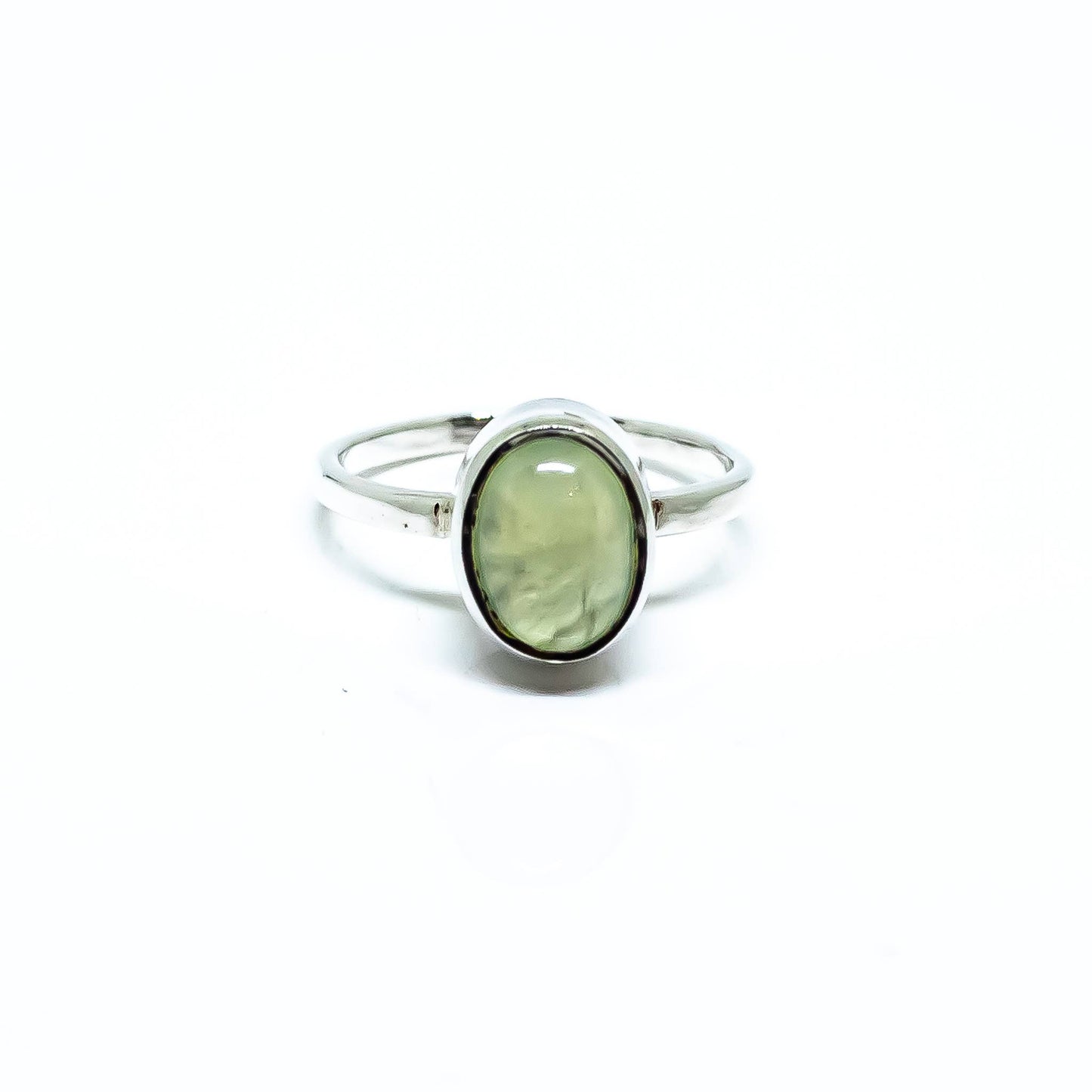 Prehnite Gemstone Sterling Silver Ring: 7