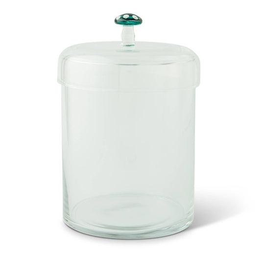44oz Glass Canister w/ Glass Mushroom Lid - Green