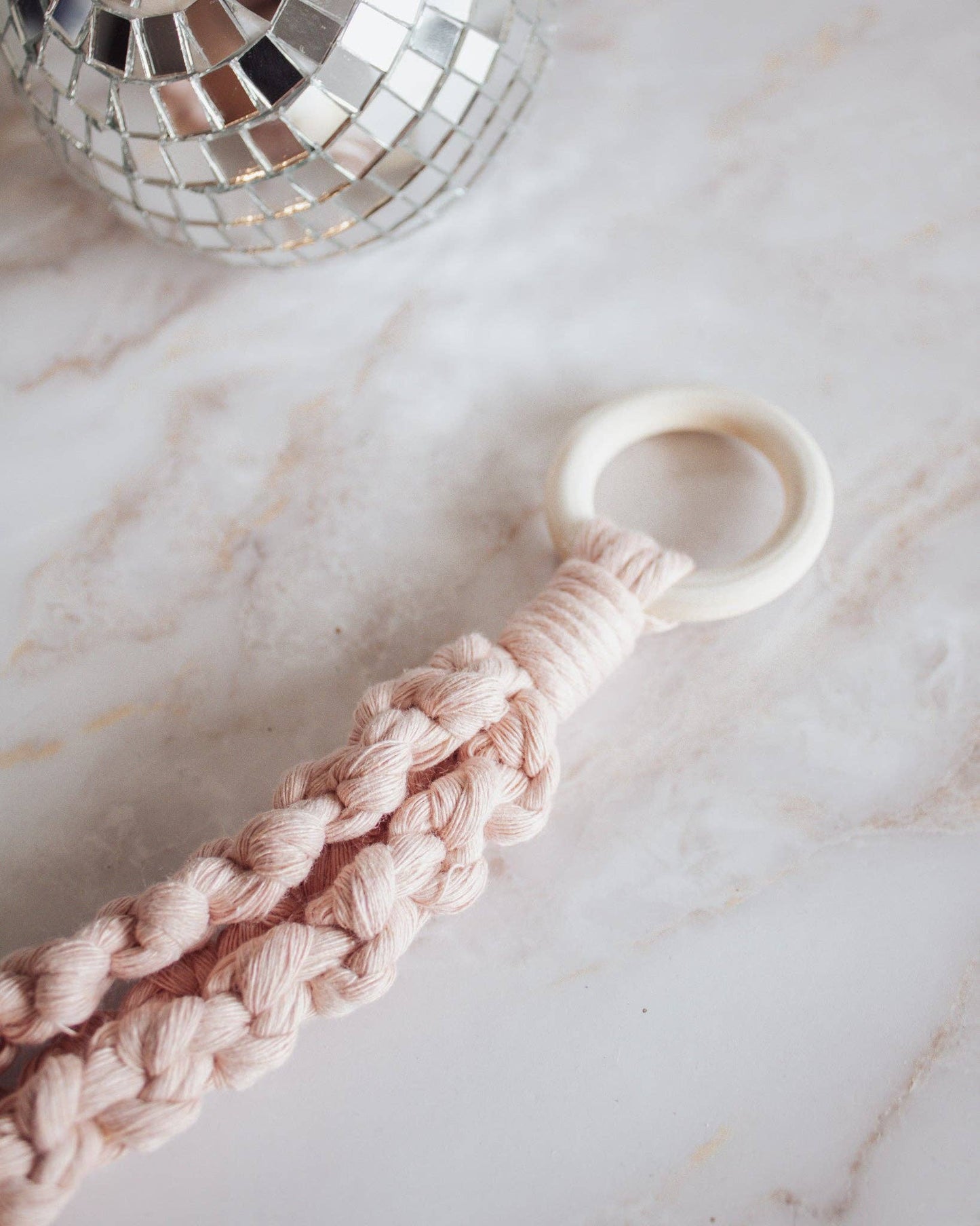 Disco Ball Macrame Hanger: Black