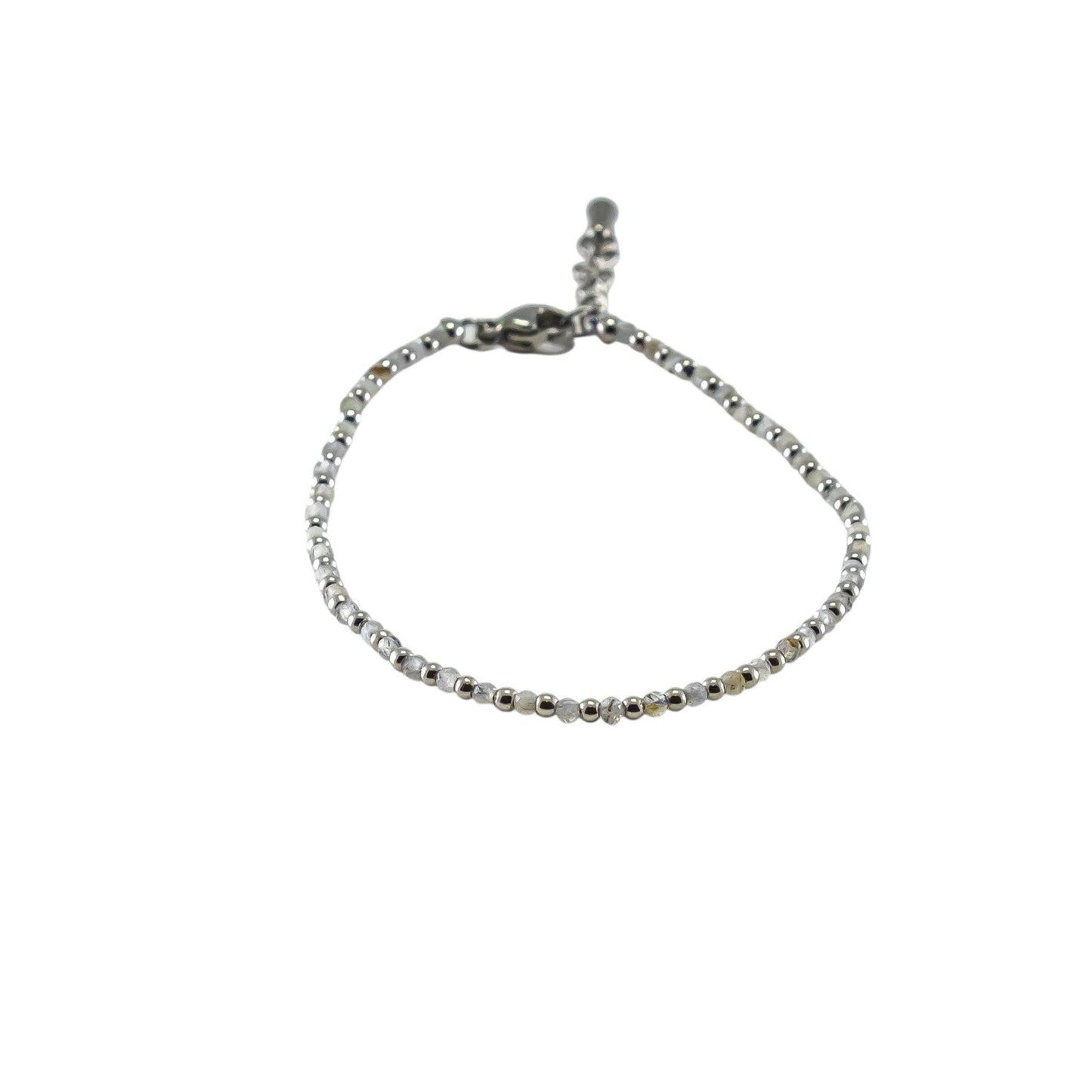 Labradorite Bracelet 2mm Faceted Gemstone Silver