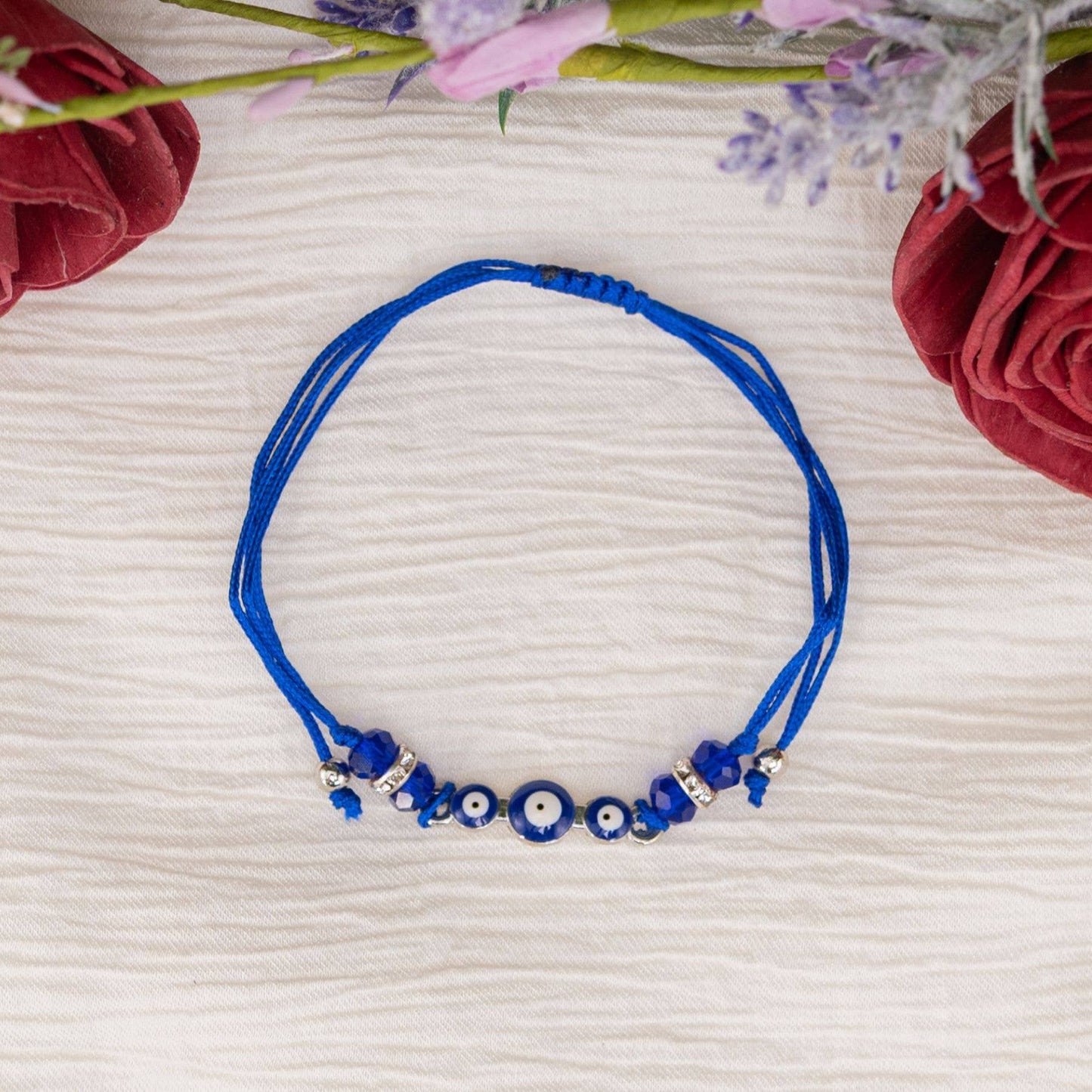 Evil Eye Knot Bracelet: Dark Blue