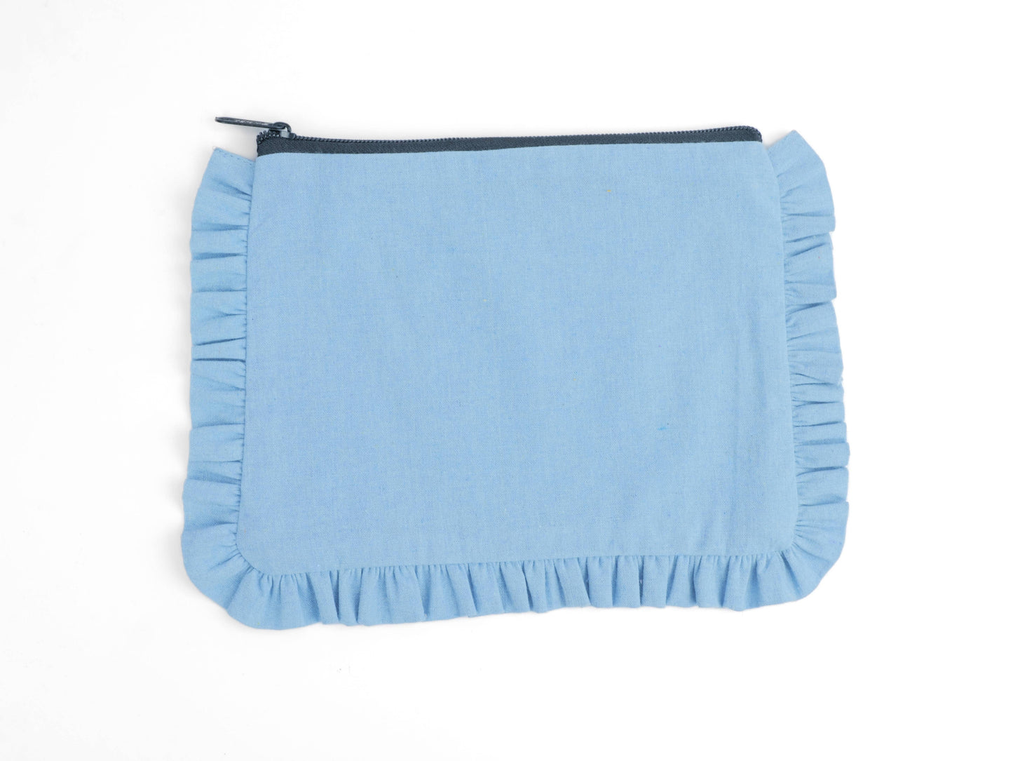 Canvas Ruffle Pouches | Canvas Travel Pouches | Zipper Pouch: Purple