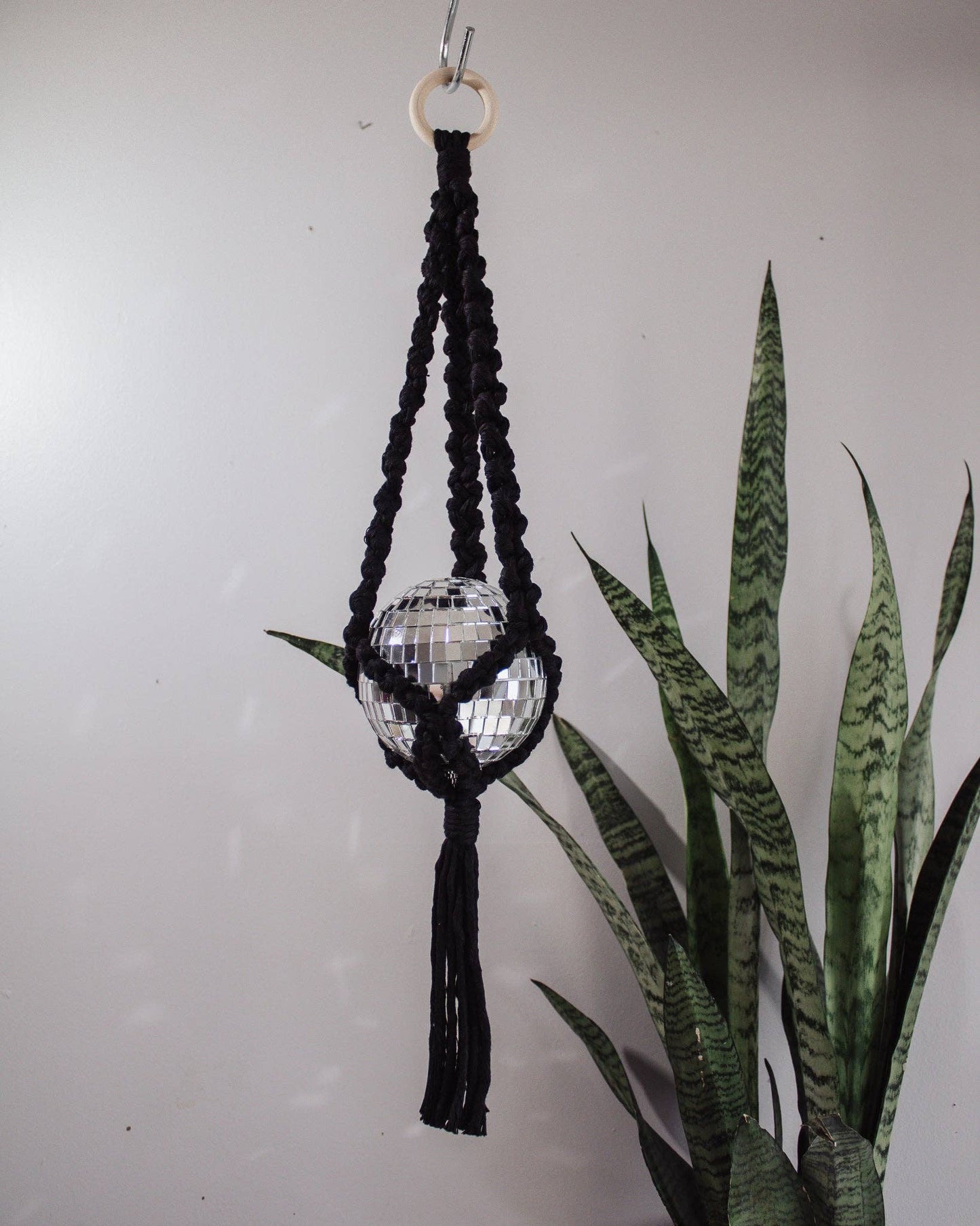 Disco Ball Macrame Hanger: Marigold