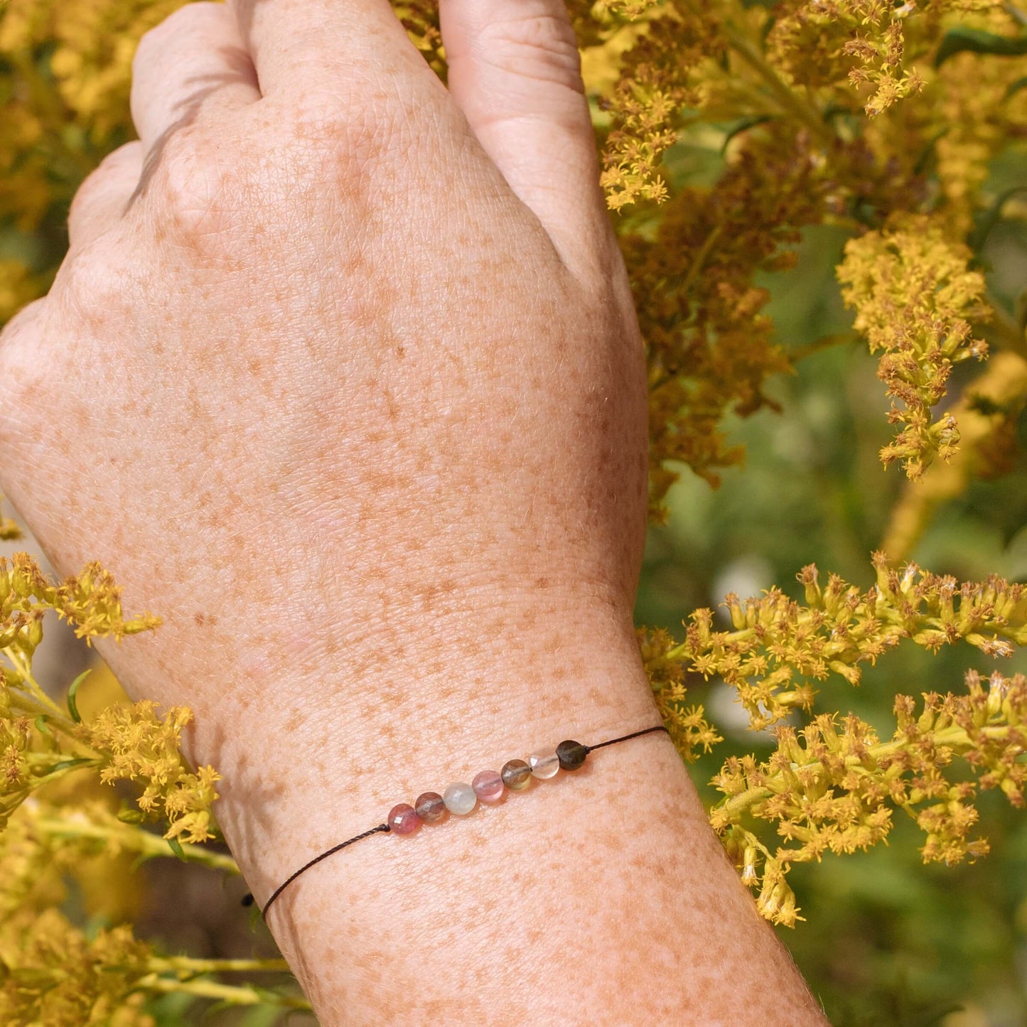 Rainbow Tourmaline Hummingbird Bracelet for Happiness