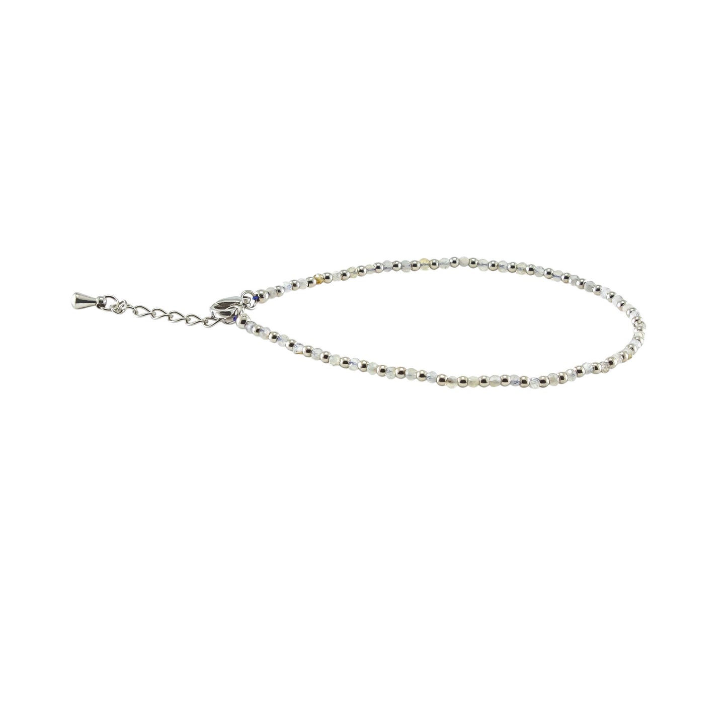 Labradorite Bracelet 2mm Faceted Gemstone Silver