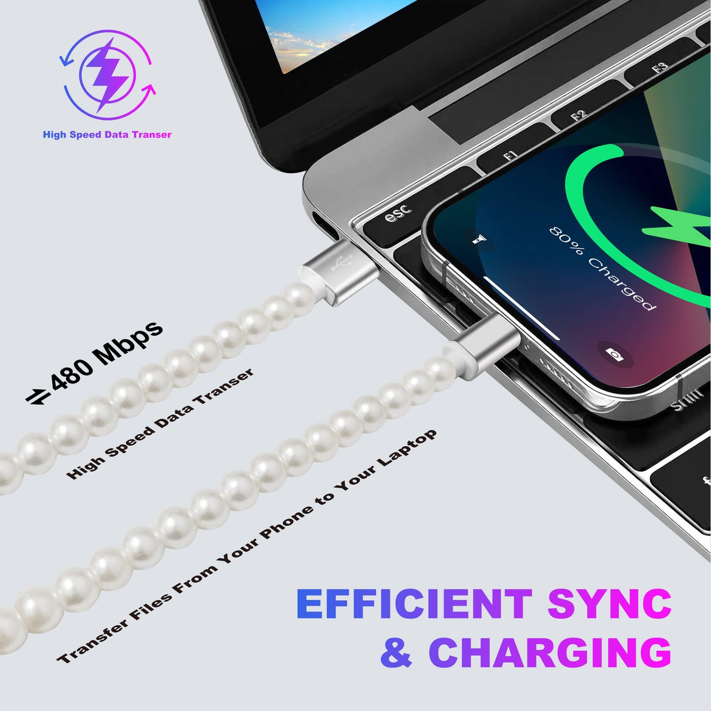 Tech Mod Beads Iphone Cable – Style Meets Function-Retail: Pastel Beads