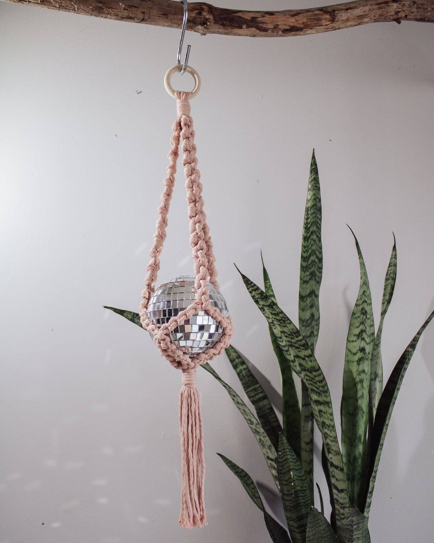 Disco Ball Macrame Hanger: Marigold
