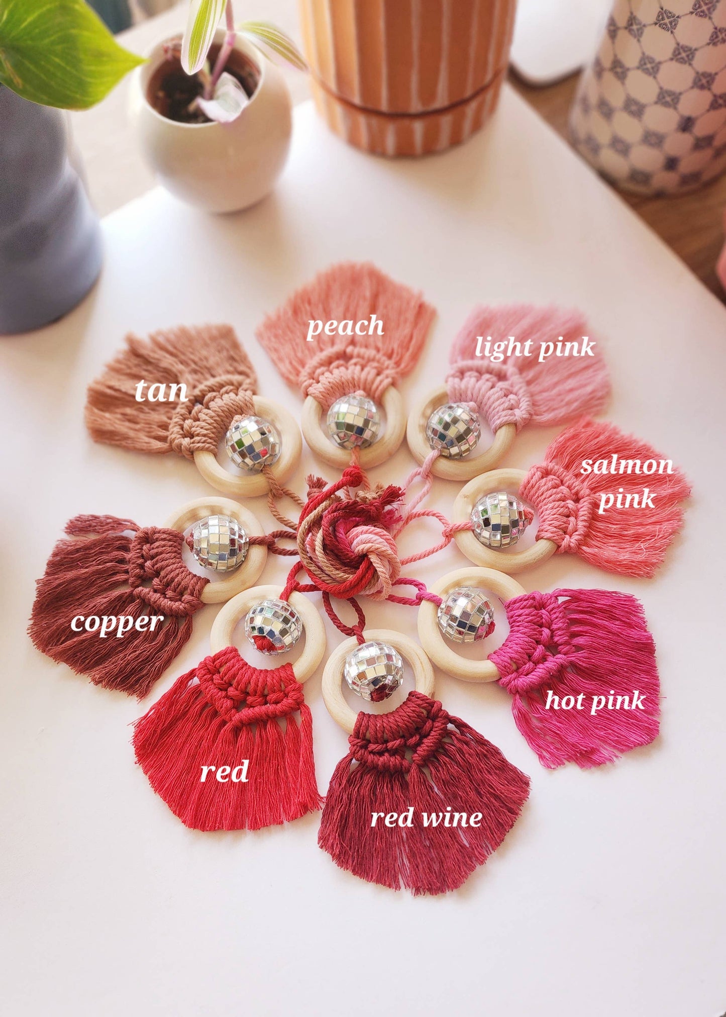 Disco Ball  car charm/ diffuser: Tan