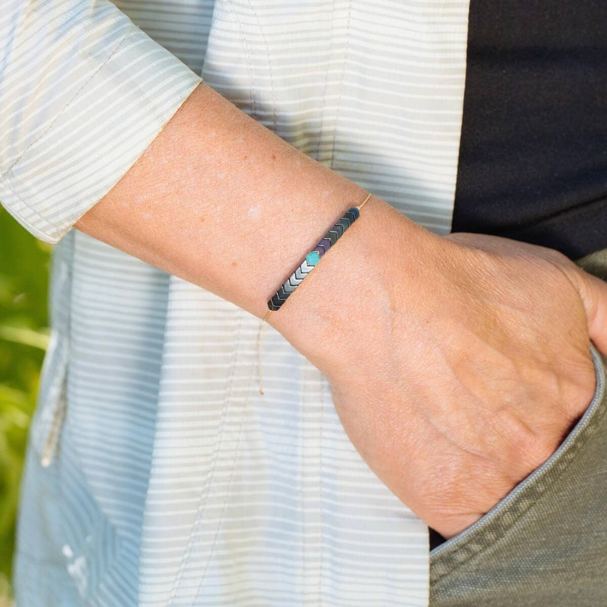 Amazonite Adventure Adjustable Bracelet for Wanderlust