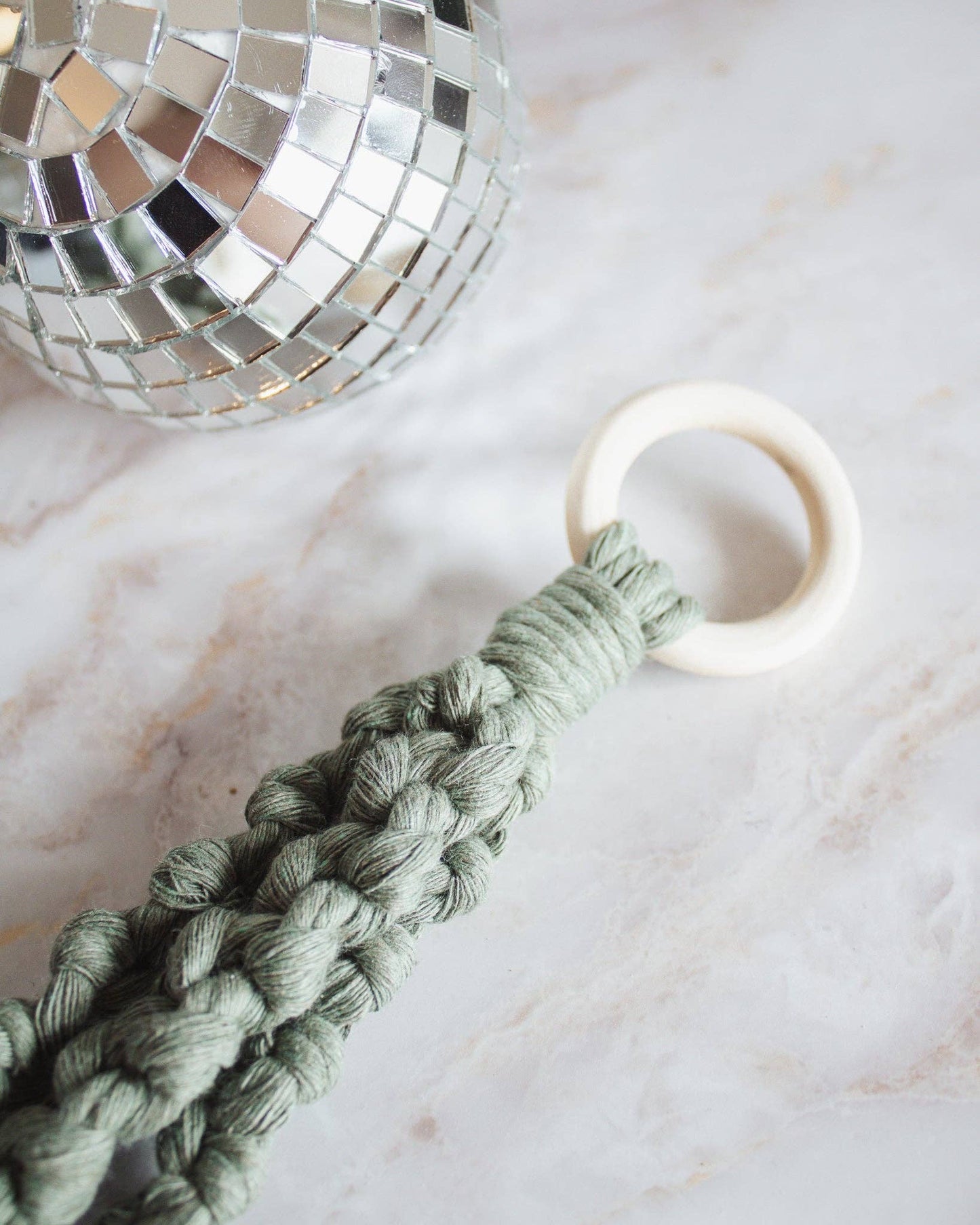 Disco Ball Macrame Hanger: Marigold