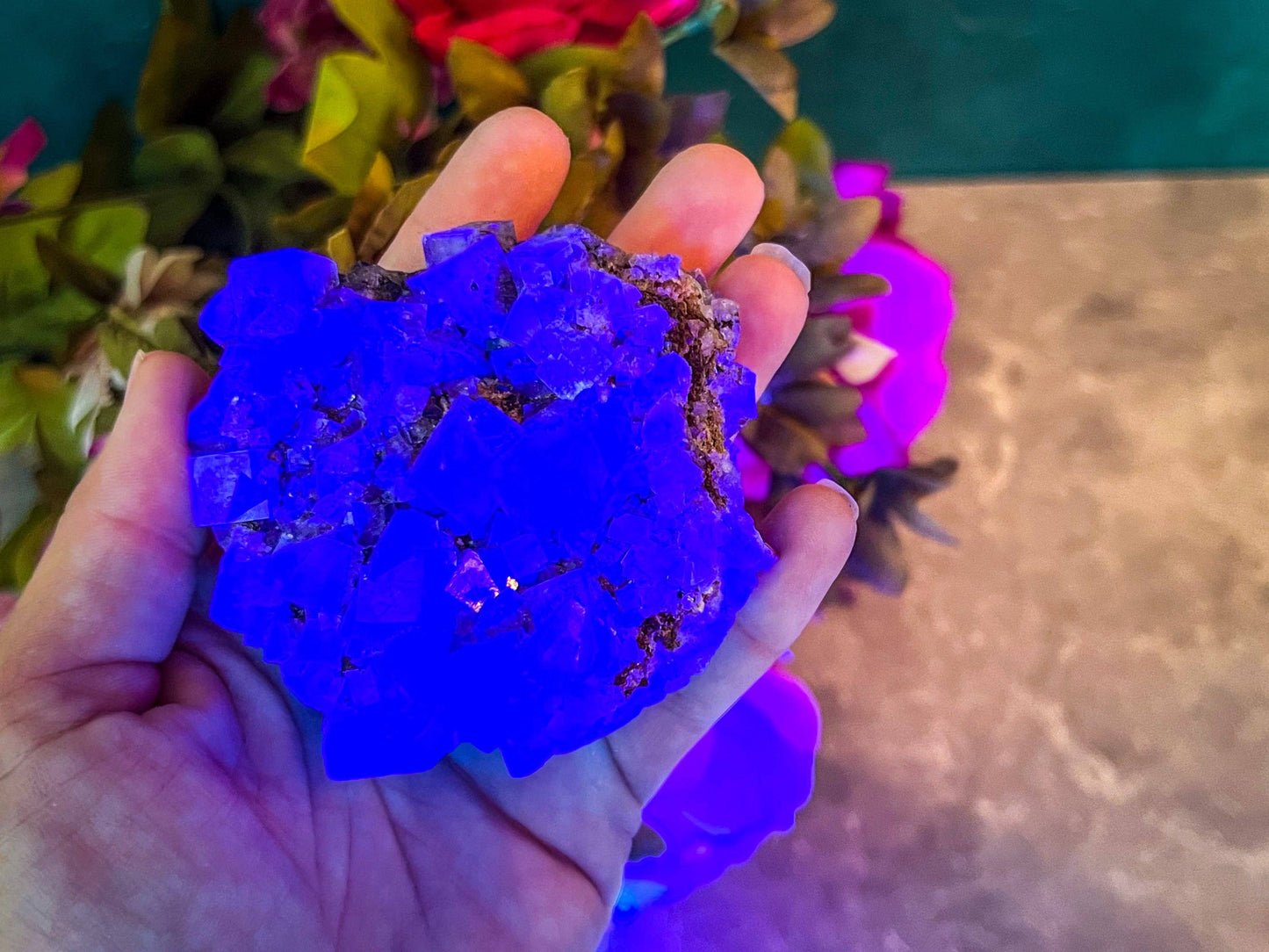 Rare Purple Rain Pocket Fluorite Clusters, Lady Annanella Mine, CLOSED Mine!, Daylight Fluorescent: 125-149 grams