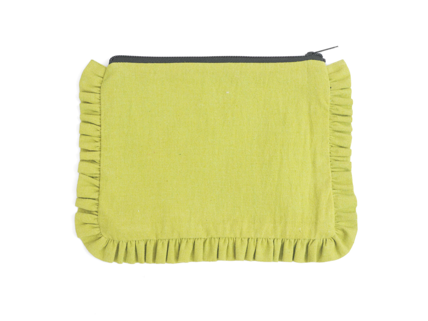 Canvas Ruffle Pouches | Canvas Travel Pouches | Zipper Pouch: Parrot