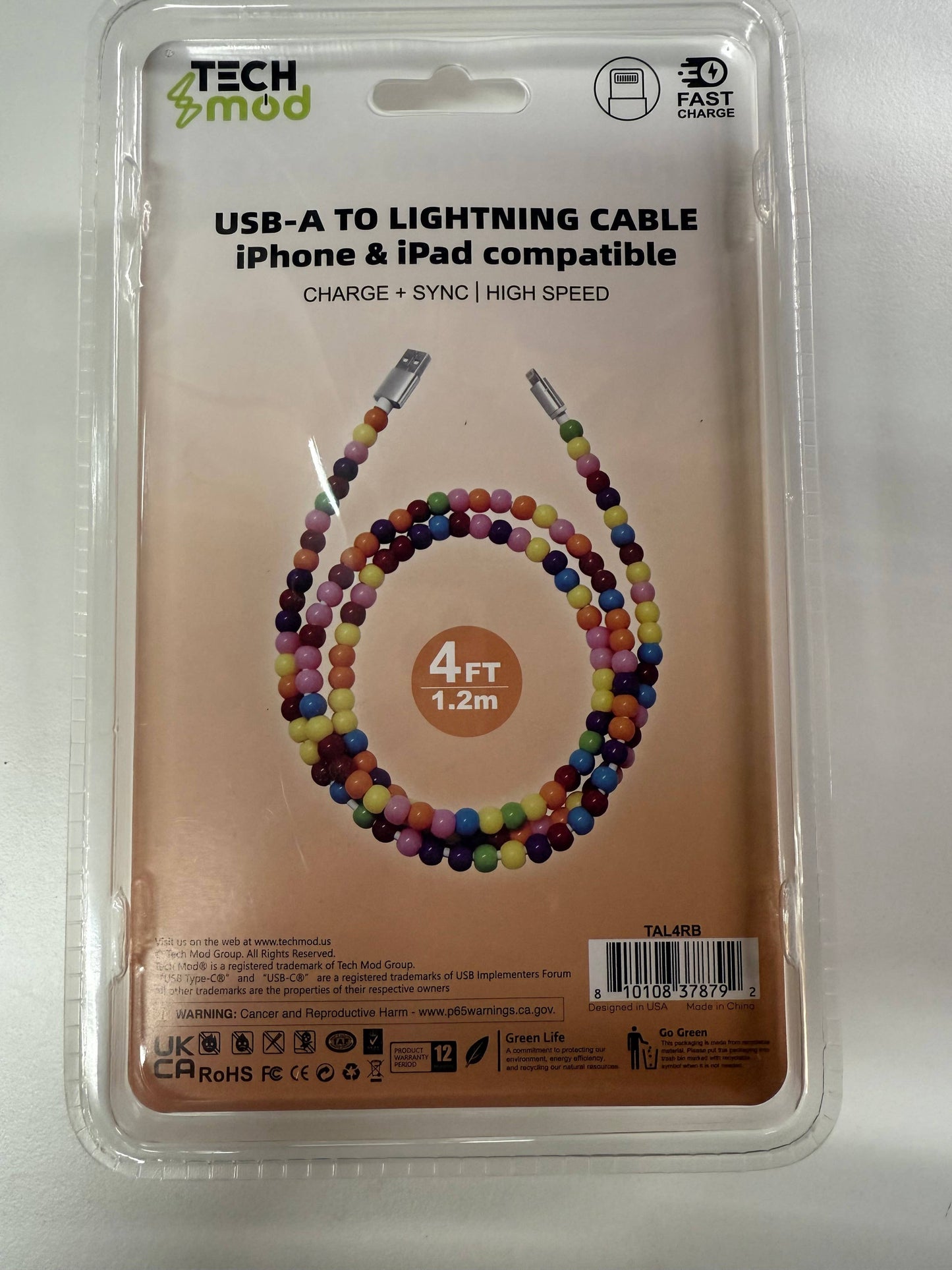 Tech Mod Beads Iphone Cable – Style Meets Function-Retail: Pastel Beads