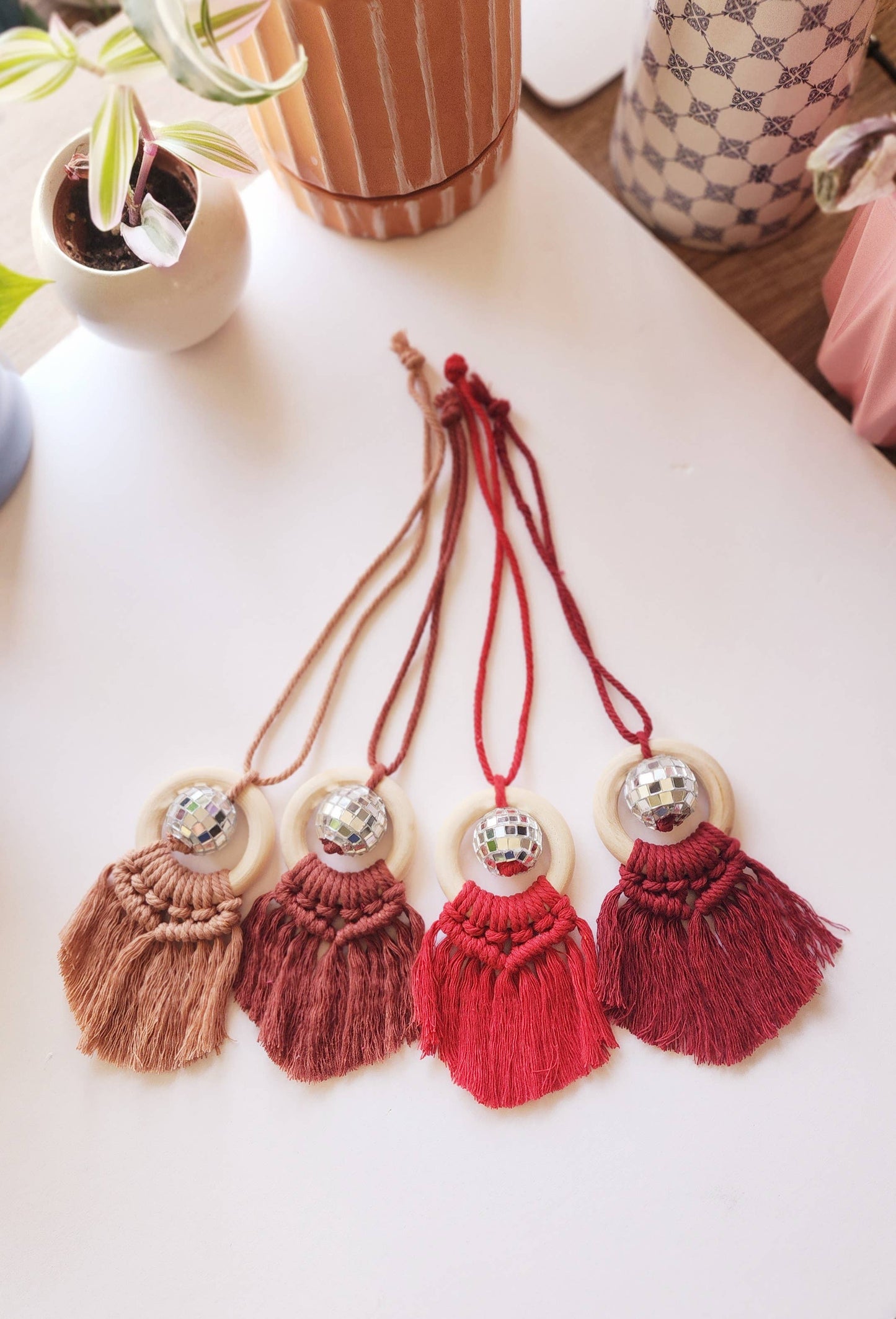 Disco Ball  car charm/ diffuser: Hot Pink