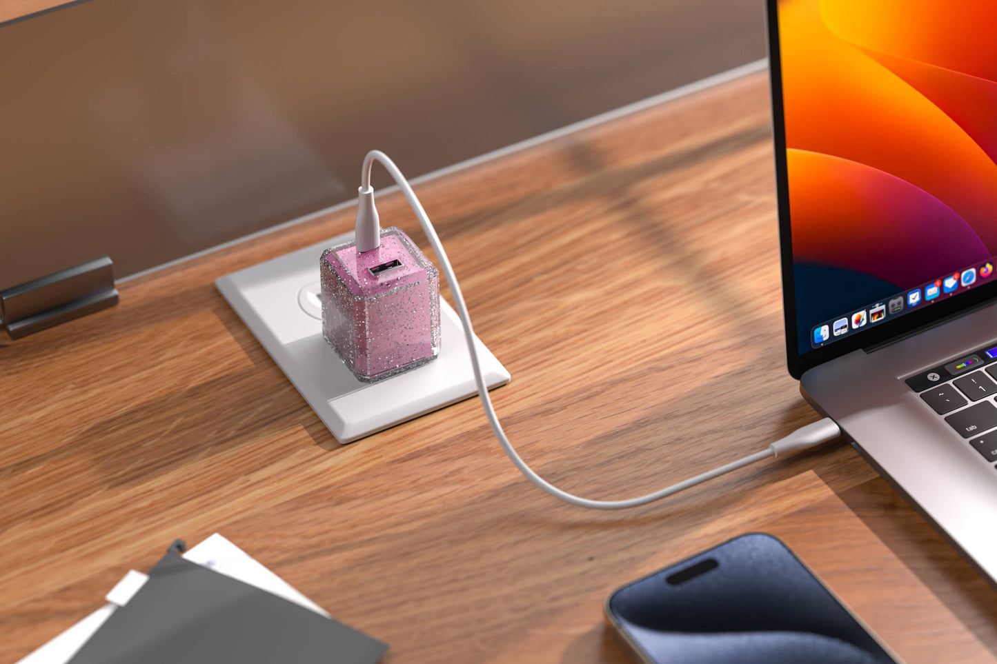Charge 2-Port USB Wall Chargers for Android &IP- Retail Pack: Bedazzled Confetti