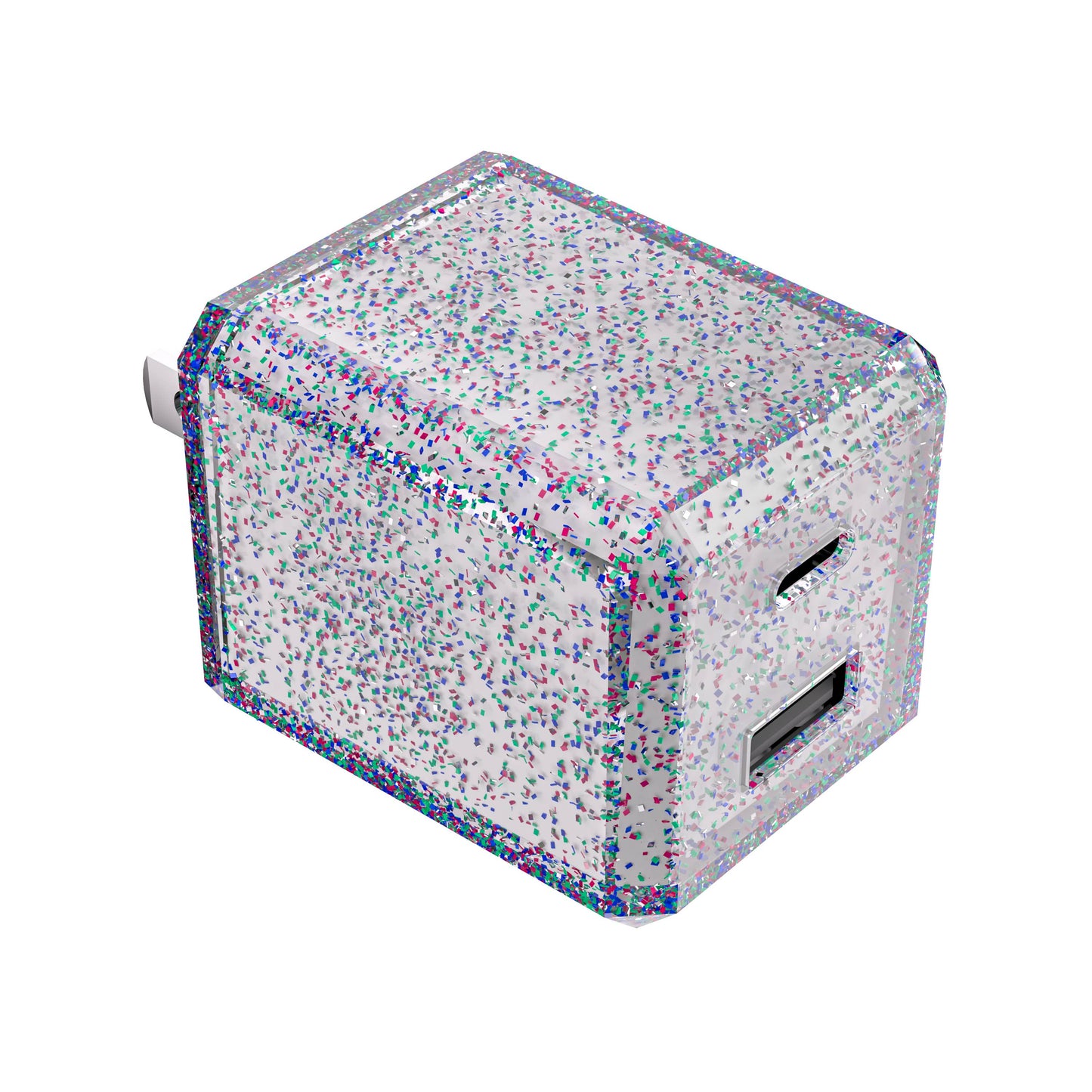 Charge 2-Port USB Wall Chargers for Android &IP- Retail Pack: Bedazzled Confetti