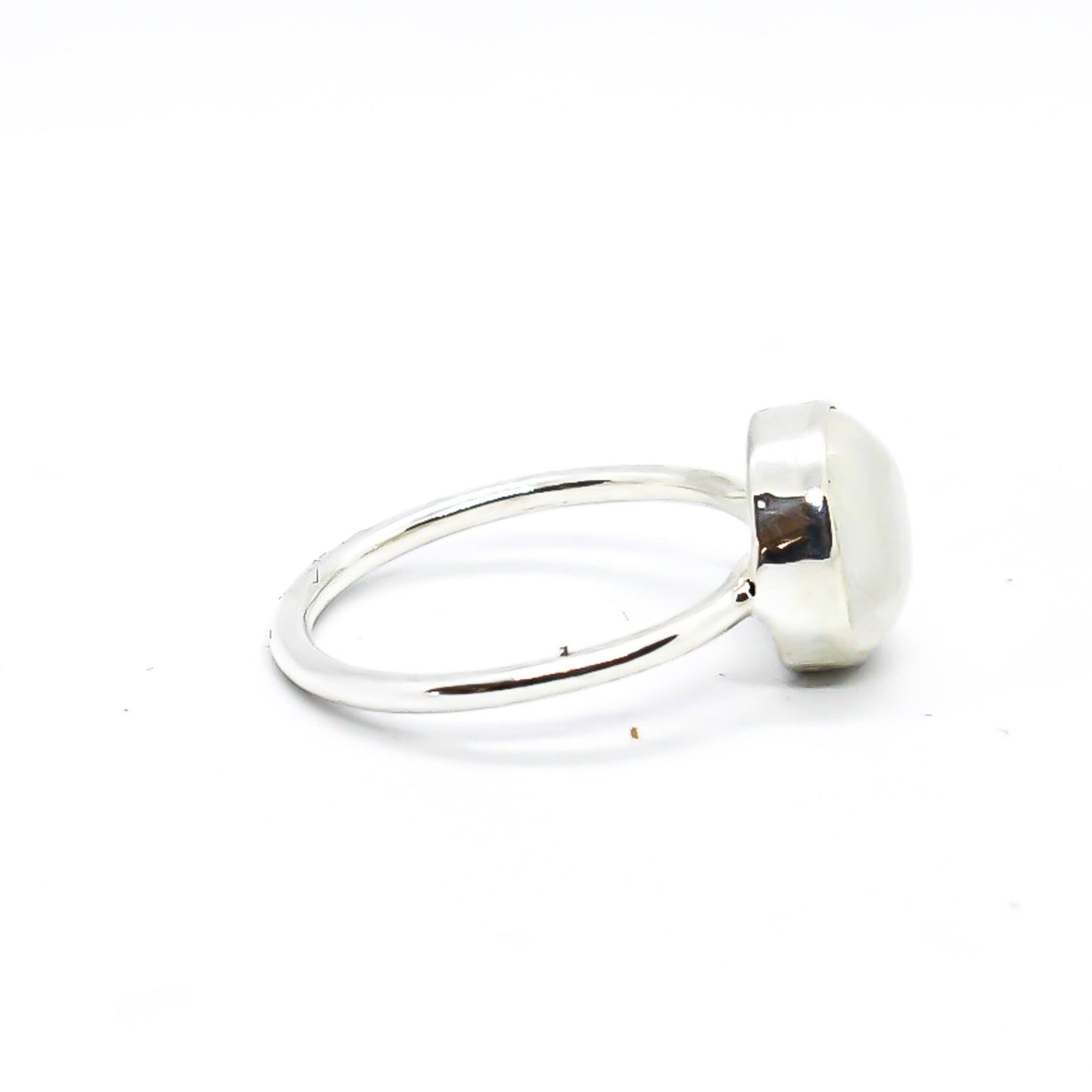 Rainbow Moonstone Ring Sterling Silver 925 11mm Round: 7