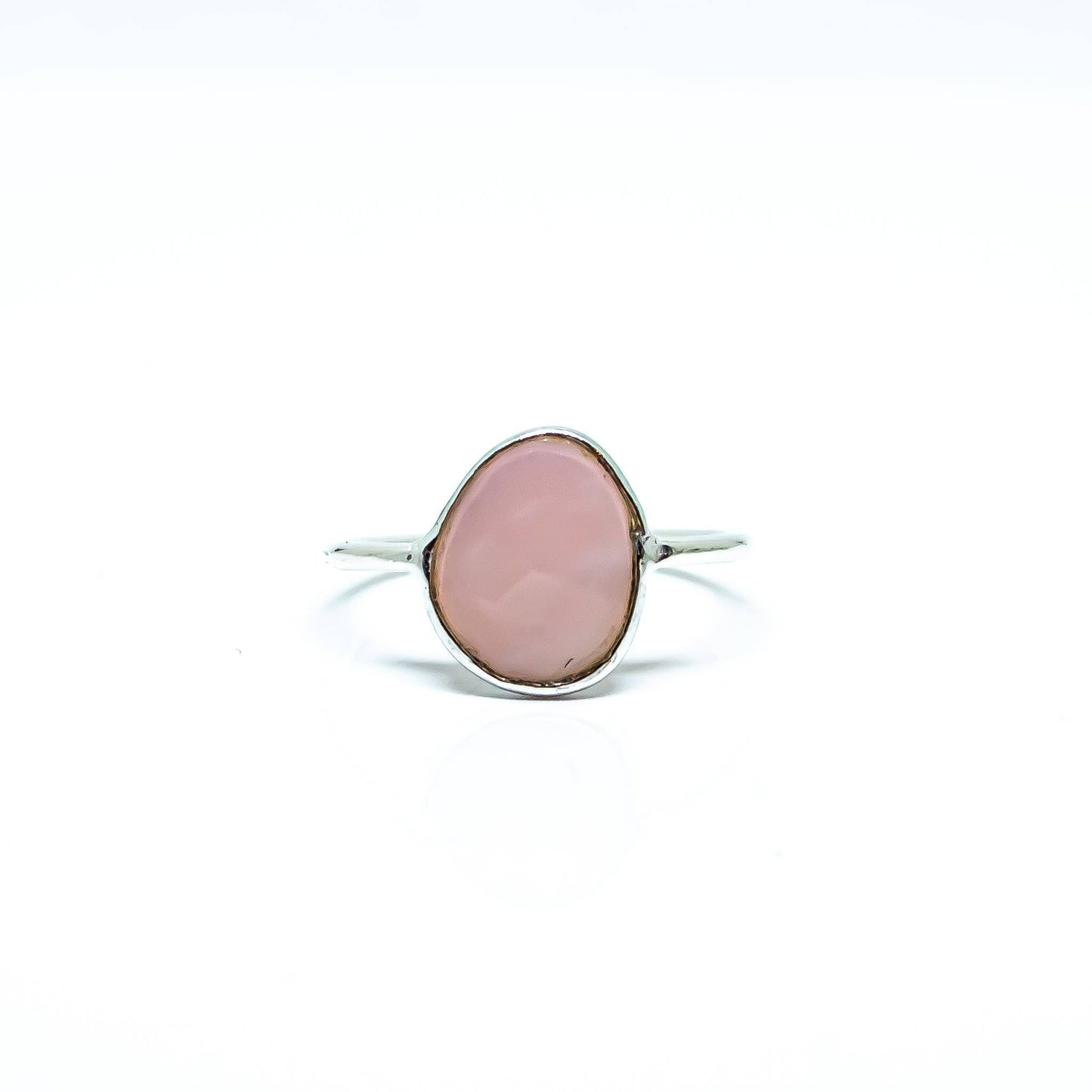 Pink Opal Ring Sterling Silver Faceted: 7