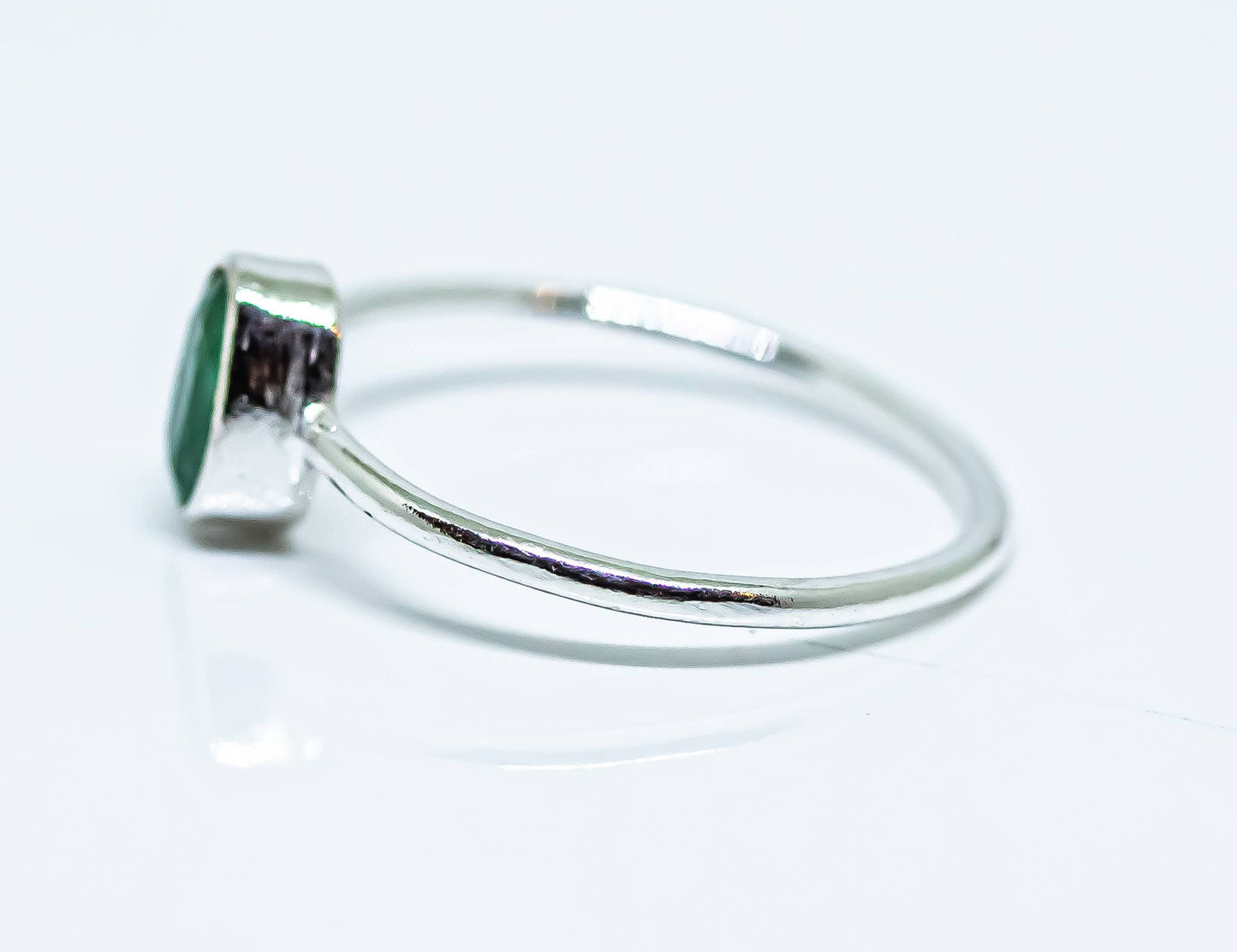 Emerald Ring Sterling Silver  : 7