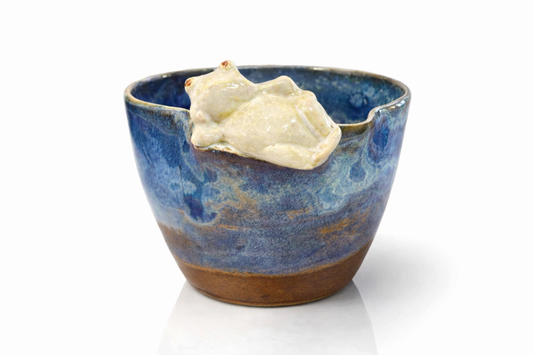 Frog Rim Stoneware Bowl