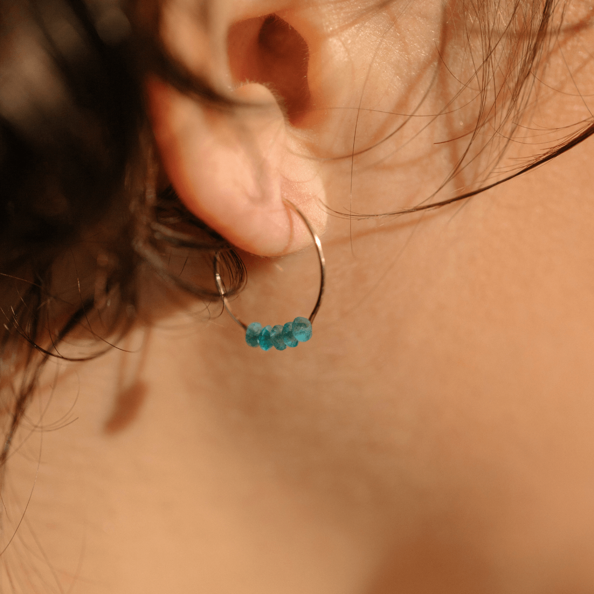 Apatite Alive & Well Gold Hoop Earrings Anything Is Possible