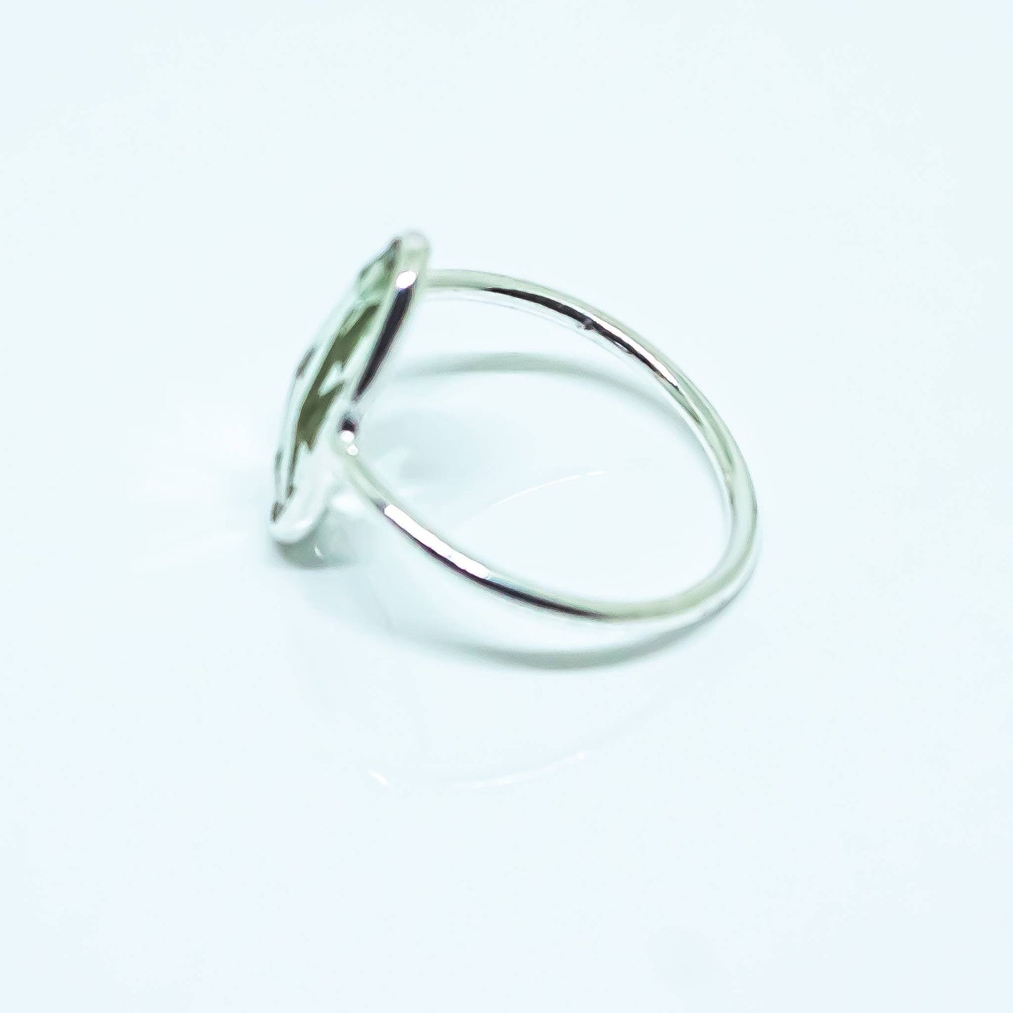 Green Amethyst Abstract Ring Sterling Silver Faceted  : 8