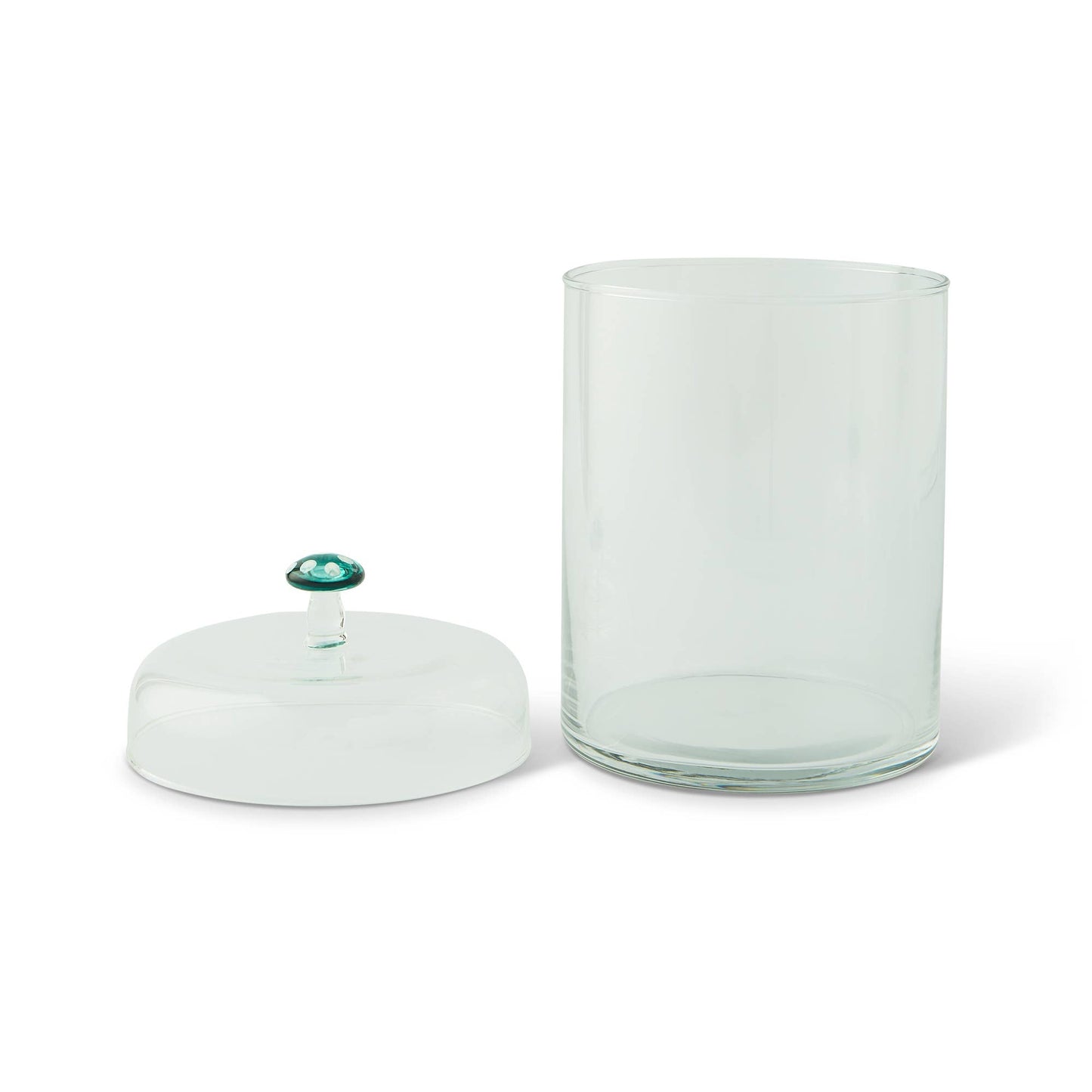 44oz Glass Canister w/ Glass Mushroom Lid - Green