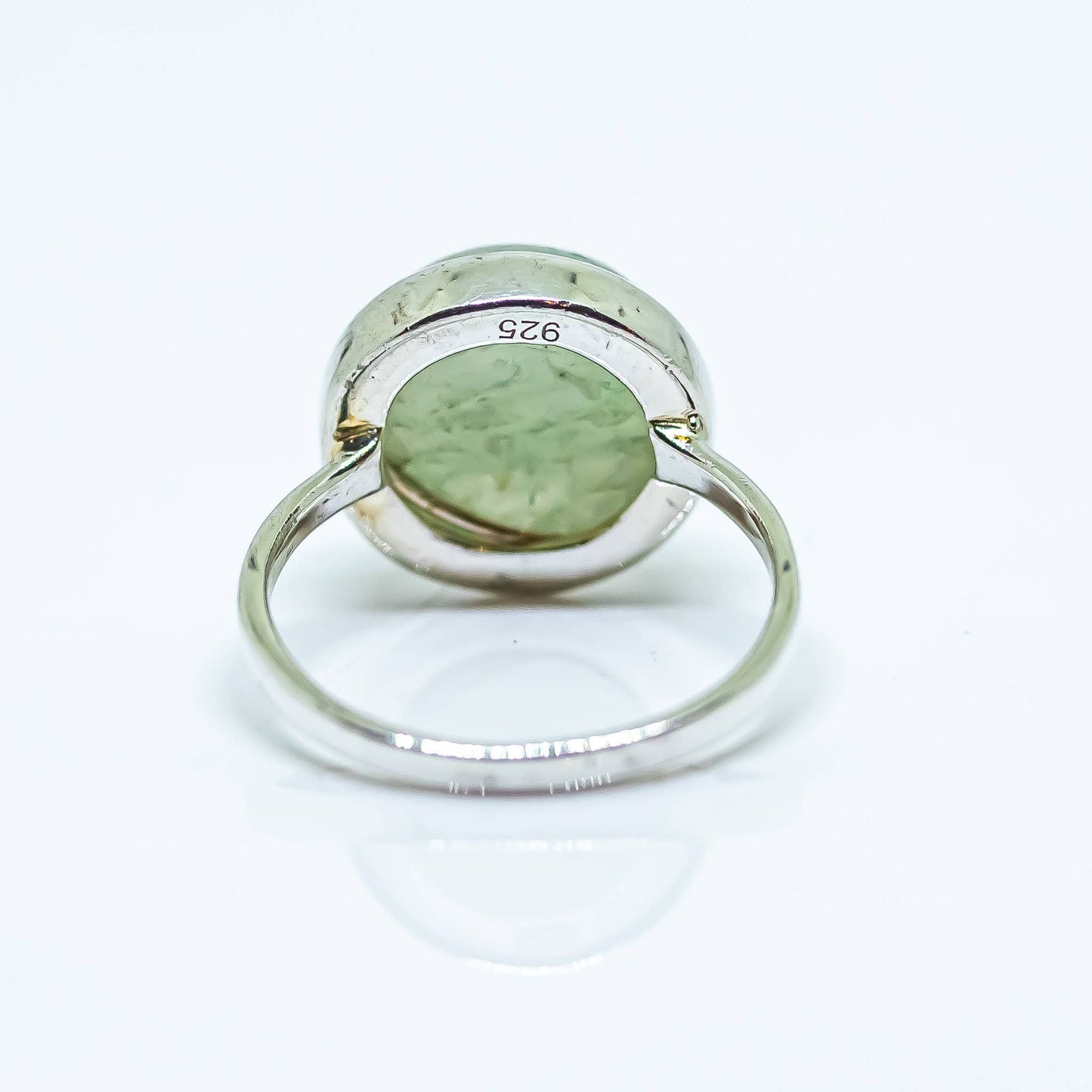 Green Aventurine Gemstone Ring Sterling Silver 925: 9