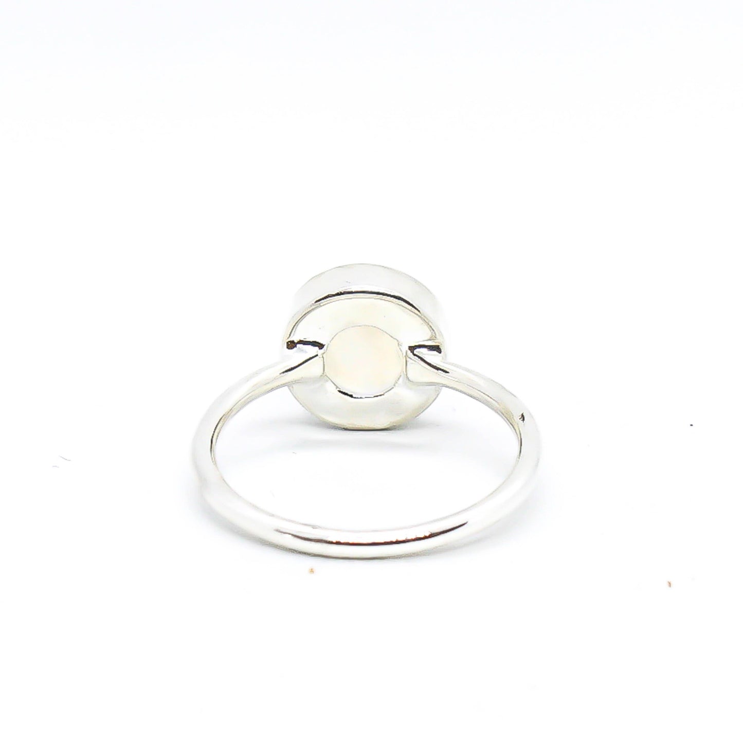 Rainbow Moonstone Ring Sterling Silver 925 11mm Round: 7