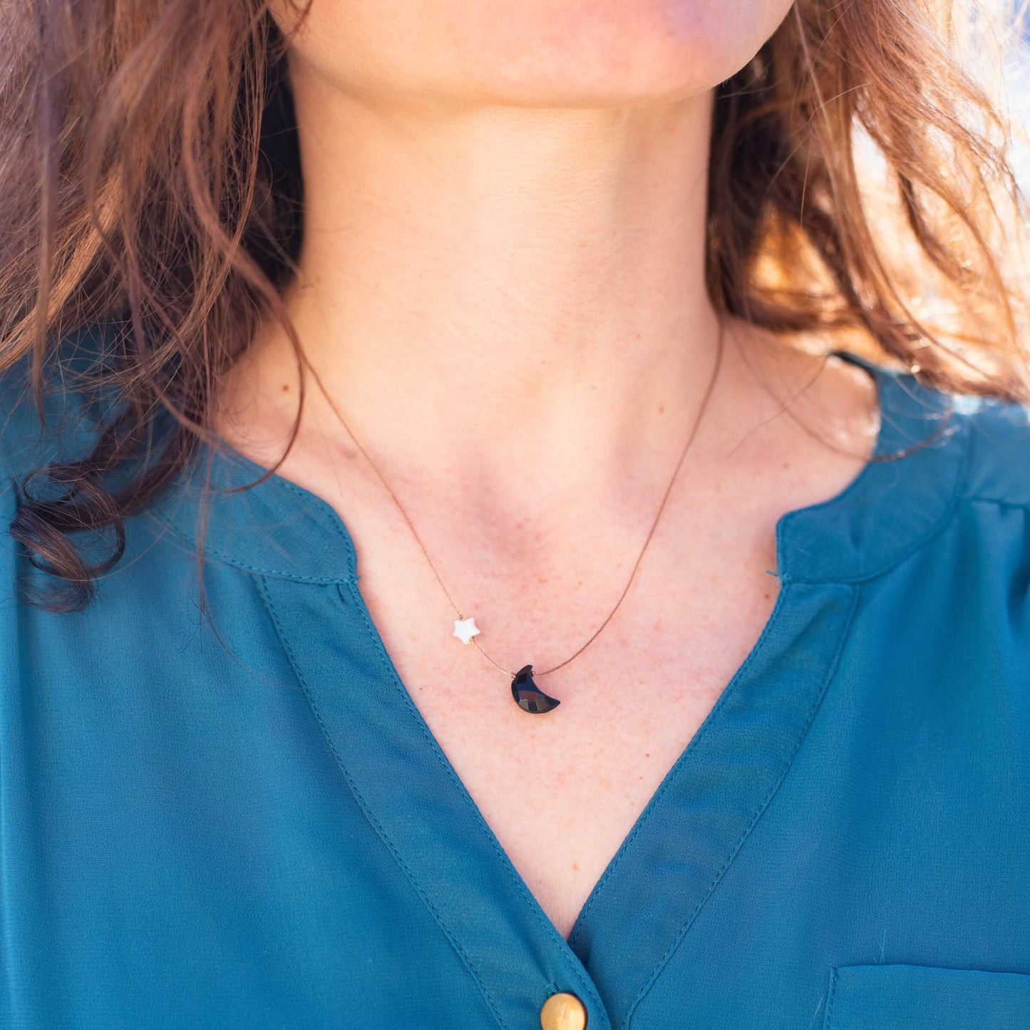 Black Onyx I Love You to the Moon & Back Necklace