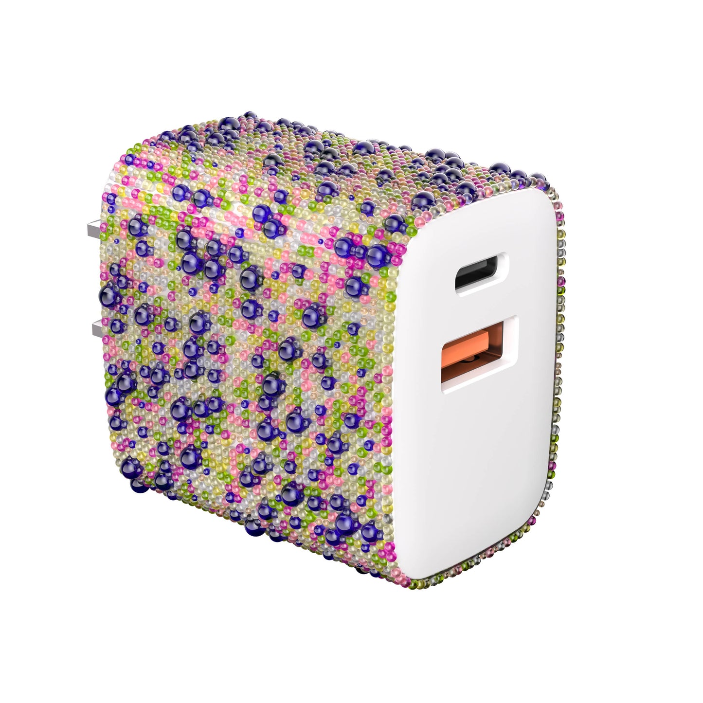 Charge 2-Port USB Wall Chargers for Android &IP- Retail Pack: Bedazzled Confetti