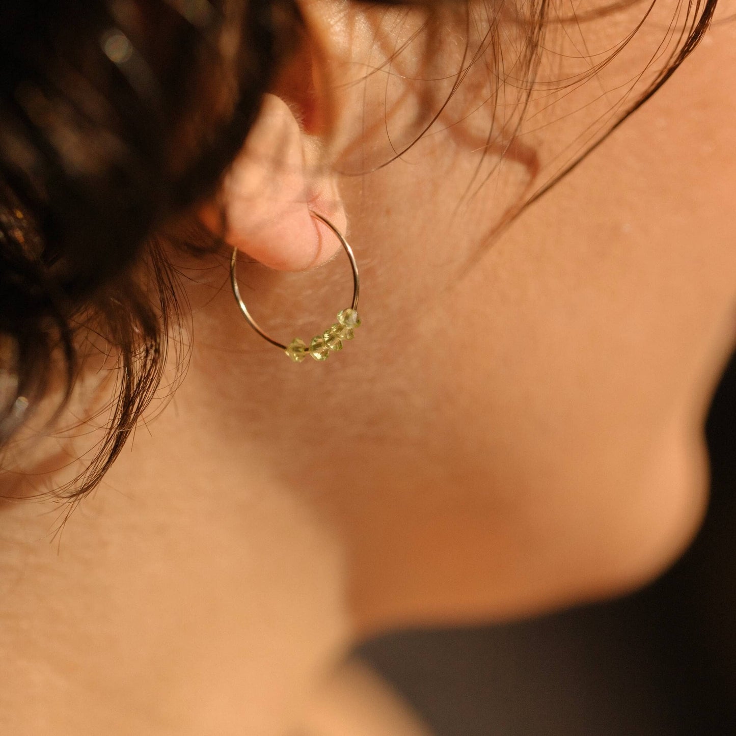 Peridot Gold Hoop Earrings for You Got This