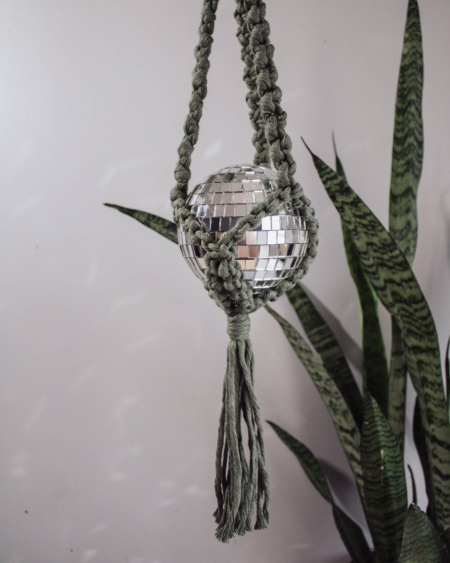 Disco Ball Macrame Hanger: Marigold