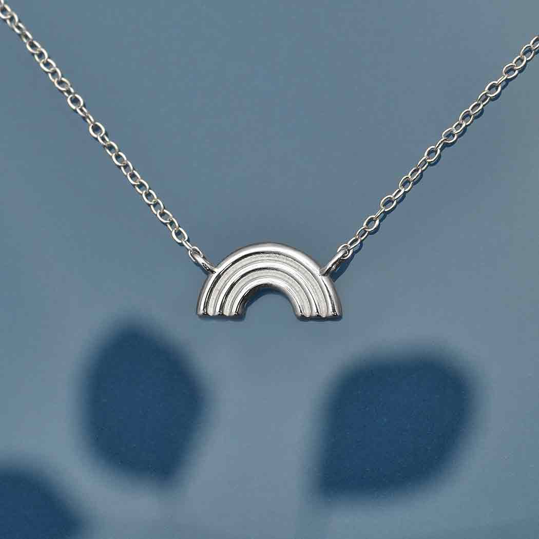 Sterling Silver Arch Rainbow Necklace