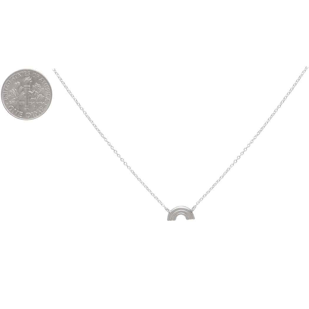 Sterling Silver Arch Rainbow Necklace