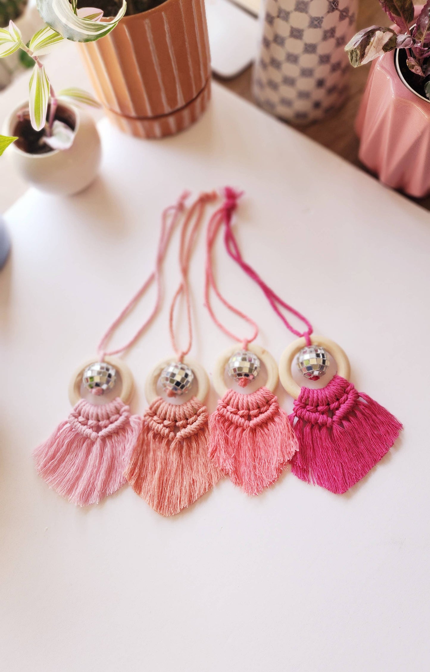 Disco Ball  car charm/ diffuser: Hot Pink