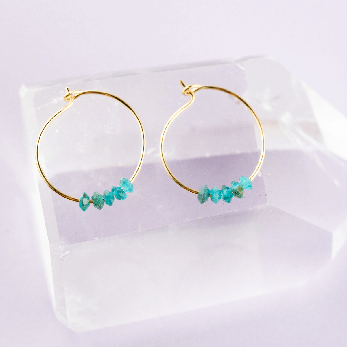 Apatite Alive & Well Gold Hoop Earrings Anything Is Possible