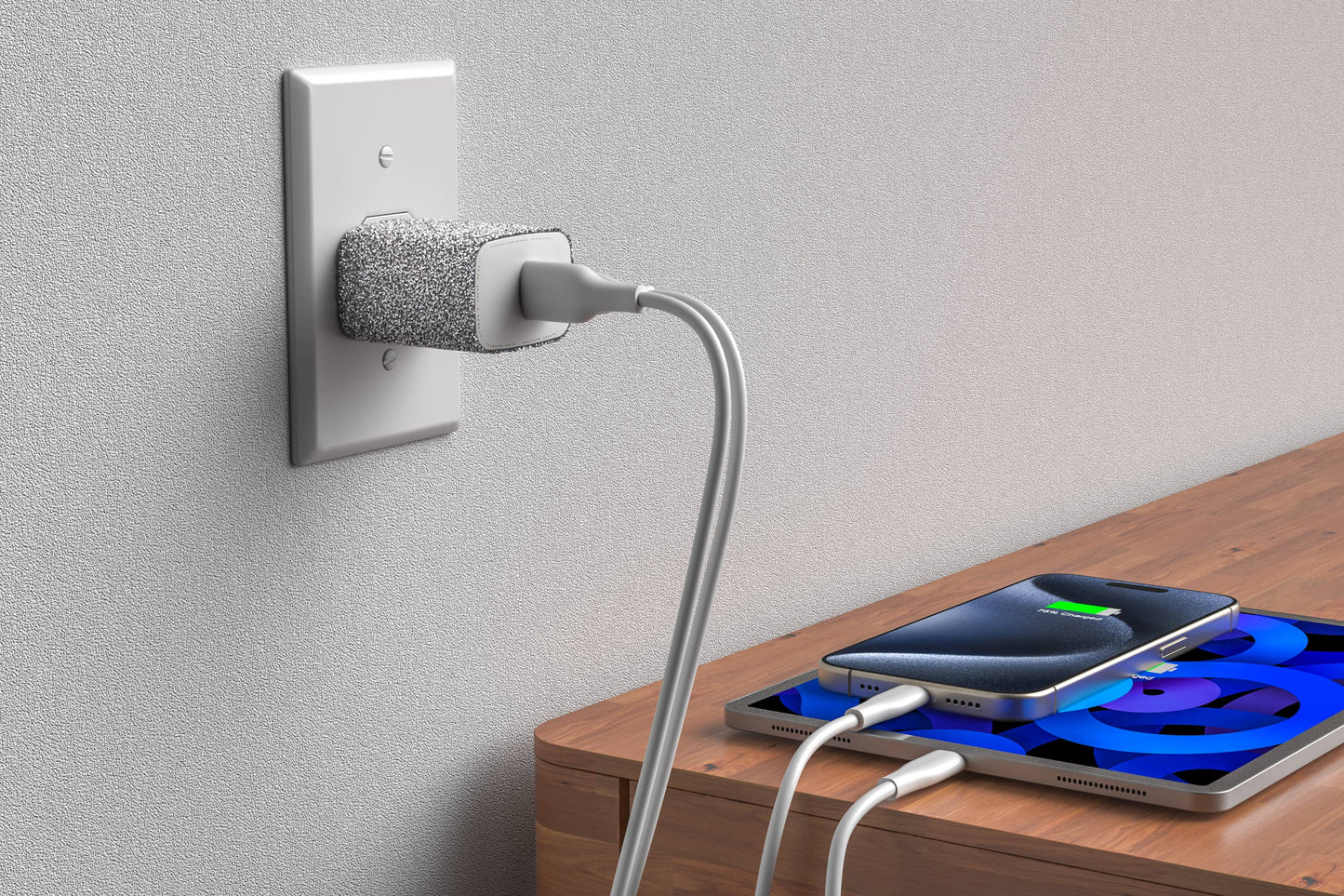 Charge 2-Port USB Wall Chargers for Android &IP- Retail Pack: Bedazzled Confetti