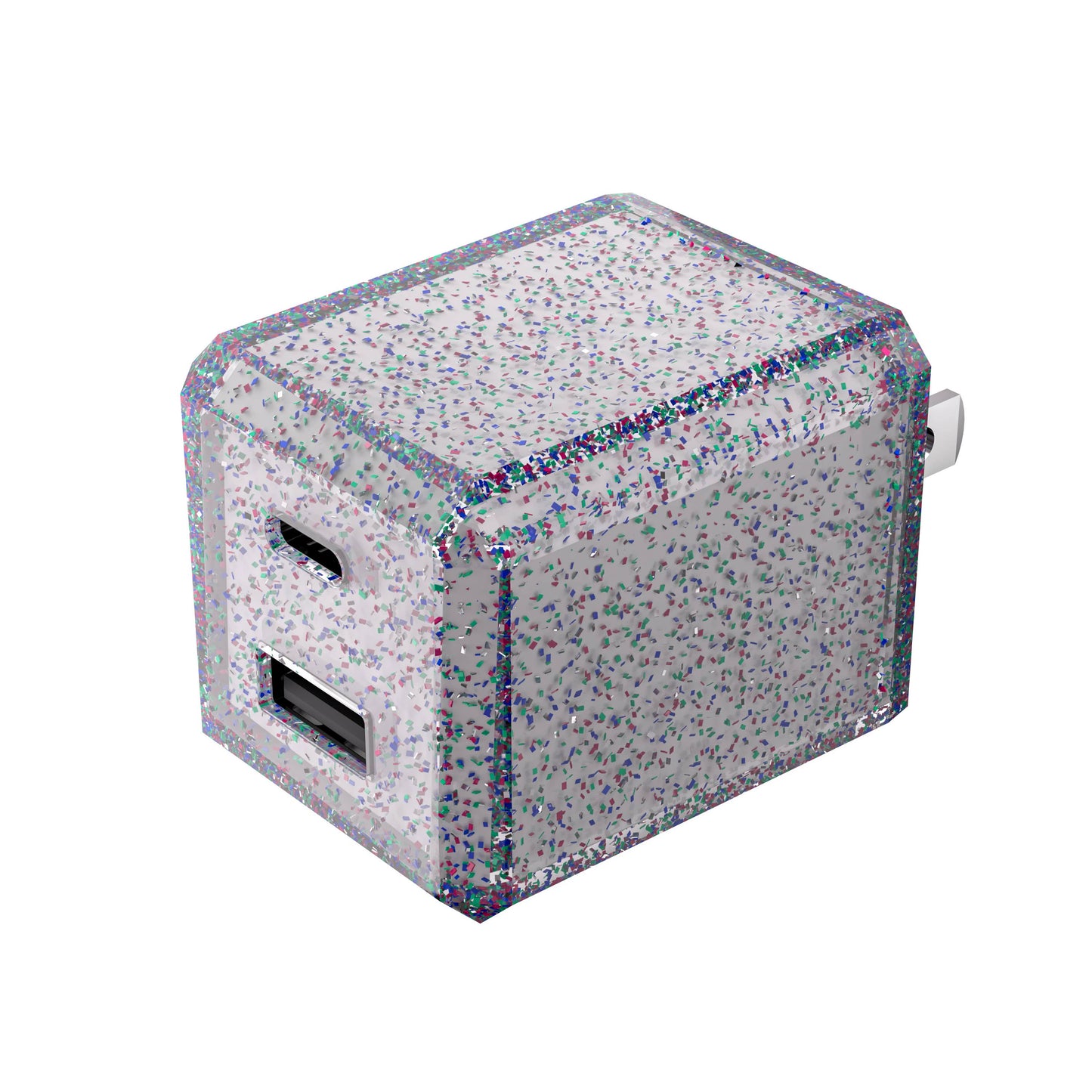 Charge 2-Port USB Wall Chargers for Android &IP- Retail Pack: Bedazzled Confetti