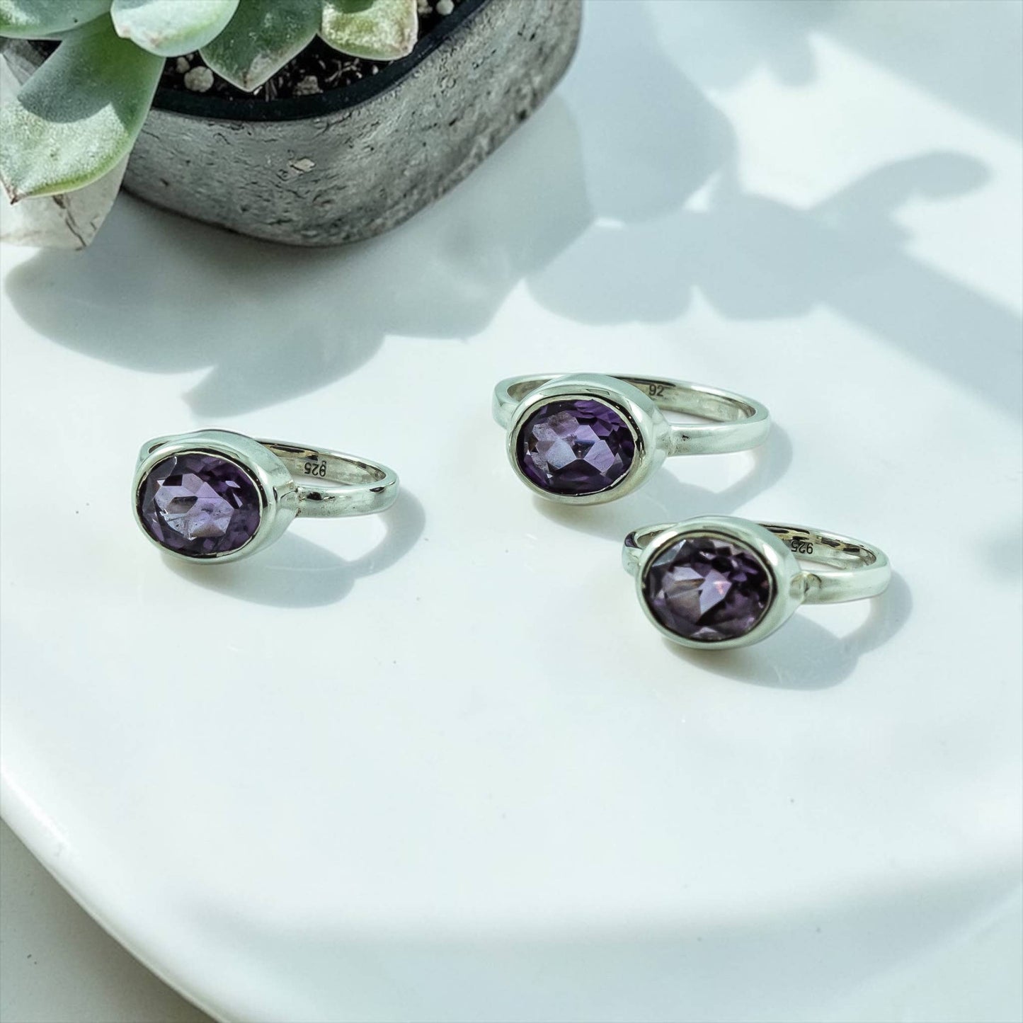 Amethyst Ring Sterling Silver 925  : 7